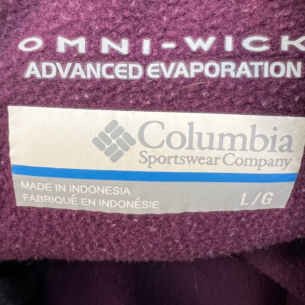 Columbia Women's Omni-Wick Half Zip Pullover Size Large Burgundy - Picture 12 of 13